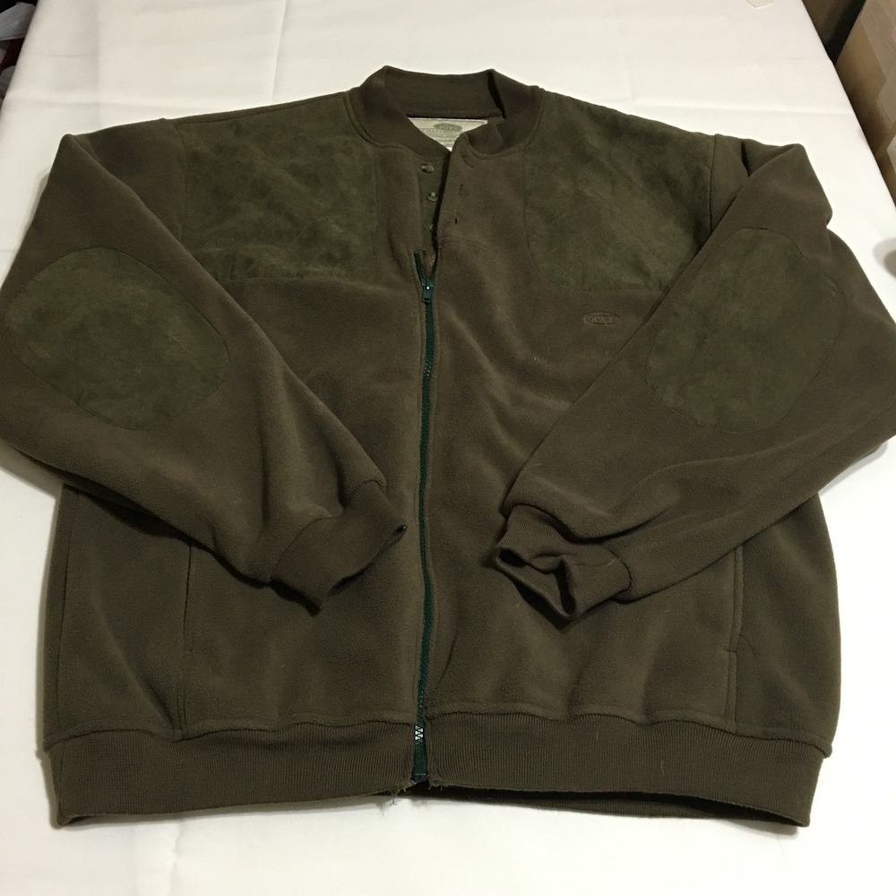 Boyt Harness Company Fleece Shooting Jacket XL Green Full Zip Patches